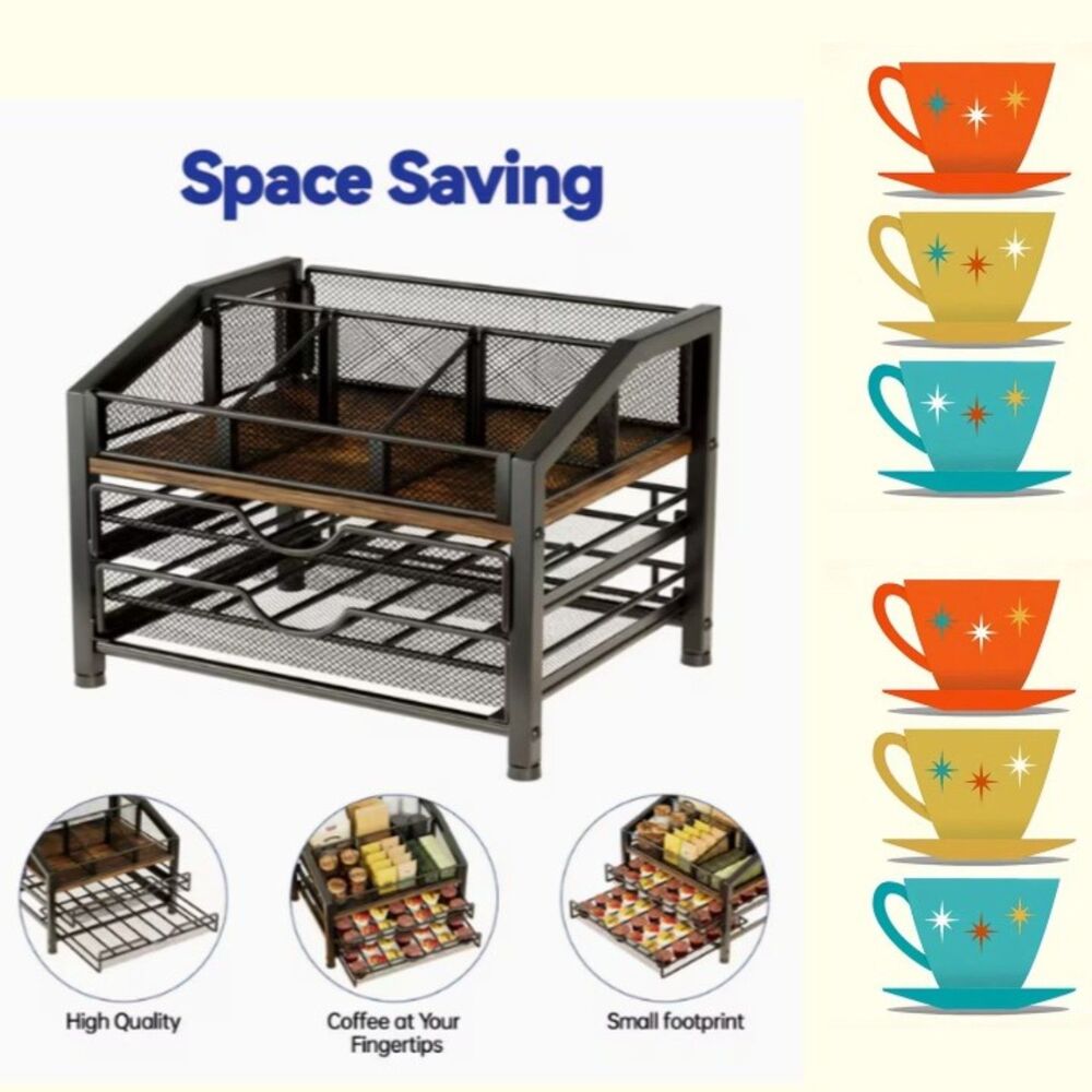 Coffee Pod Space Saver 2 Drawers Organizer Very Sturdy Well Made NEW unopened